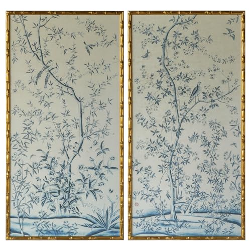 HongFengtang Chinese Rice Paper Print China Flower And Bird Bamboo Frame 54.3 X 28 Inches (Large B) - color: B, size: 54.3"L x 28"W