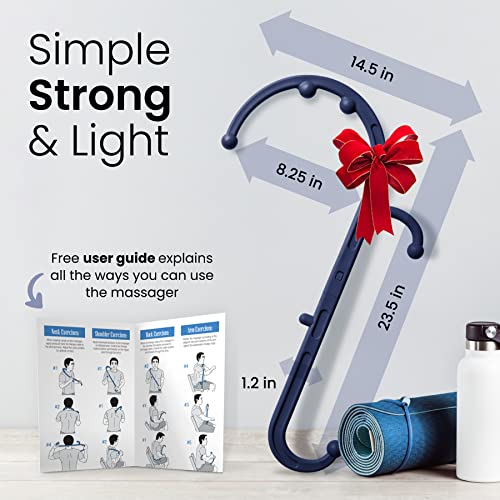 LiBa Back and Neck Massager Trigger Point Hook Therapy Tool Navy - color: C. Navy (1 Pack)