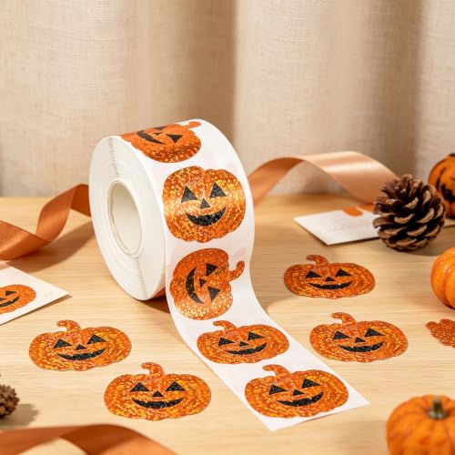 Pumpkin Face Roll Stickers Halloween Decor Label Stickers for Crafts Party - style: Pumpkin Face