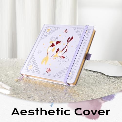 TIEFOSSI Dotted Square Journal Notebook 160 Pages for Women & Men(8 x 8) - color: Light Purple, size: Square-Dotted