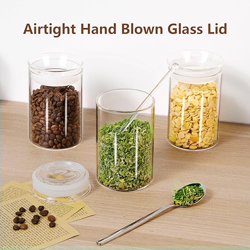ZENS 15oz Glass Jars with Airtight Lid, Set of 2 Small Glass Storage Jars - size: 3-15oz 2Pack