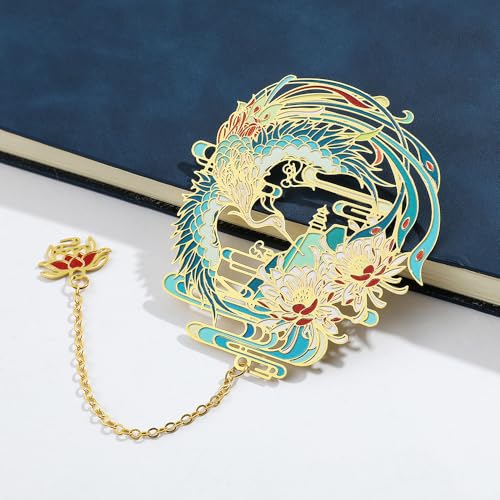 Shan Hai Jing Divine Beasts Bookmark Phoenix Dragon Koi Deer Good Luck Gift - color: Style 3 Gift Boxed