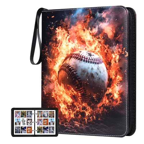 Card Binder, 9 Pocket 990 Card for Collectible Trading Card Albums - color: 990-Baseball-1