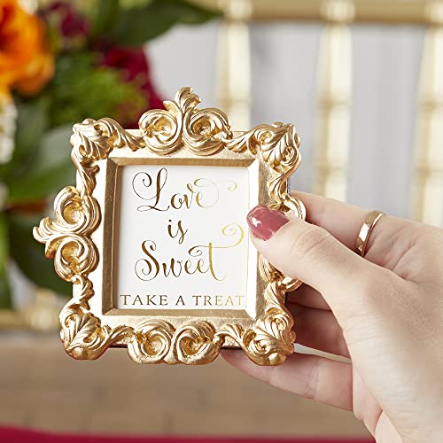 Kate Aspen Gold Baroque Royale Place Card & Photo Frame Set - 6 Count Decorative Wedding Registry Holders - style: Baroque