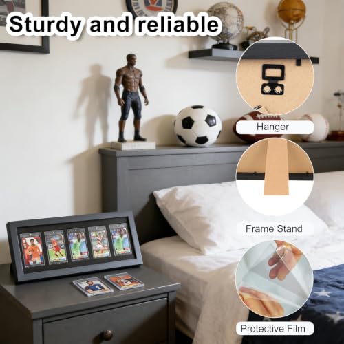 Sports Anime Game Card wall Trading Display Case Holds 5Card - 3P - size: 5-Card-3Pack-Trade