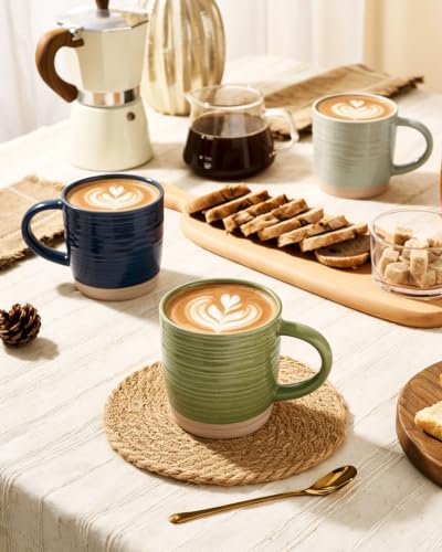 famiware Coffee Mugs Set of 4, 13 oz Mug Set, Ceramic Cup Set with Handle - color: Constellation- Multicolor-Earthy Tones, size: 4 Count (Pack of 1)