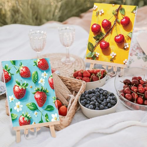 Sherr 24 Pcs Pre Drawn Canvas for Adult, Fruit, 8 x 10 Inch - size: 8 x 10 Inch, style: Fruit