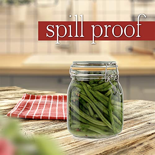 Glass Jar with Airtight Lid 32 oz - size: 32 oz