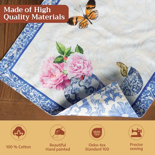 Maison d' Hermine Placemats Set of 4 Reusable 100% Cotton (13"x19") - color: 025 - Canton, size: 13" X 19" (Pack of 4)