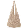 hatisan Crochet Bag for Women, Handmade Knit Beach Tote Bag Summer - color: Khaki