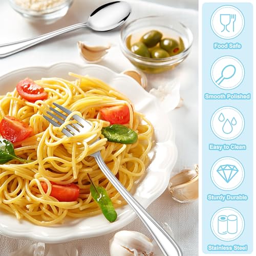 E-far Toddler Utensils, 10-Piece Stainless Steel Kids Fork and Spoon Set - color: Silver