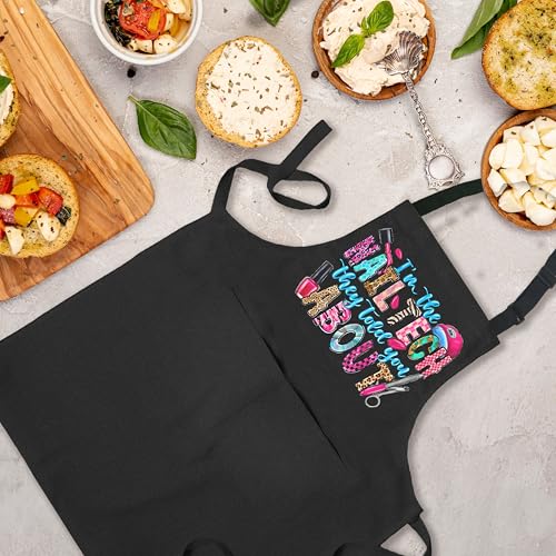 Nail Tech Aprons for Women with Pockets, Gifts for Nail Techs Technicians Artists Manicurists, Peace Love Nails - color: 4 Nail Tech Apron