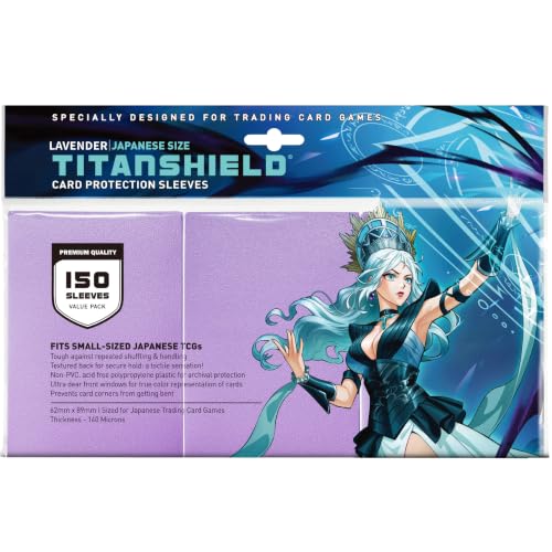TitanShield Small Card Sleeves, Lavender (150 Sleeves) - Fits Yugioh - color: Lavender