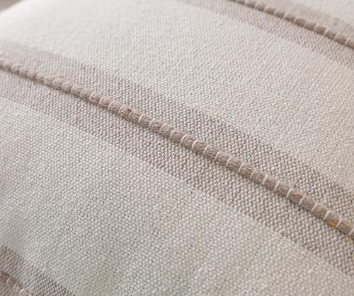 Cethom Boho Throw Pillow Covers 12x20 Set of 2, Taupe Striped Decorative Pillow Cases for Couch Chair Bed, Textured Farmhouse Modern Accent Cushion Covers for Living Room Bedroom Sofa Home Decor - color: Taupe, size: 20" x 12" (Pack of 2)