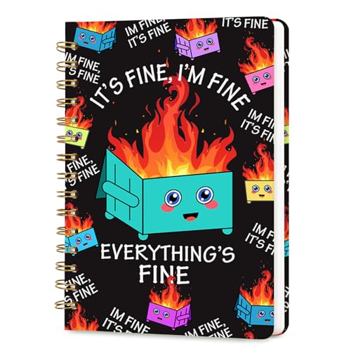 Lined Spiral Journal Notebook for Work A5, 160 Pages, Fire - color: Fire