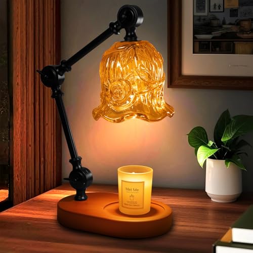 Candle Warmer Lamp Dimmable Wax Melting Warmer Adjustable Height - color: Amber1