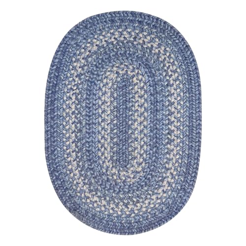 Homespice Denim Braided Placemats Ideal as Table Mats, Oval 13x19 Set of 4 - color: Denim