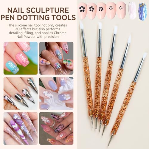 18 PCS Nail Art Brushes Set for Painting Practice Design Nails, French Tips Liner Brushes, Acrylic Nail Brushes for Nail Extensions, Nail Sculpting Pen Dotting Tools Nail Art Tools Home