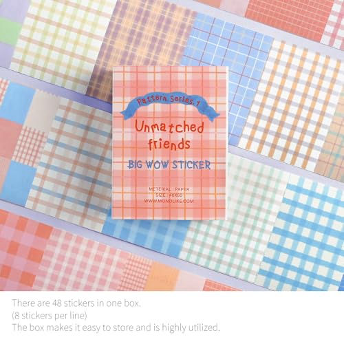 Monolike Big Wow Sticker Unmatched Friends Pattern Series.1 + Series.2 Set - Big Size Cute Stickers, Square Stickers - color: Unmatched Friends Pattern Series.1 + Series.2