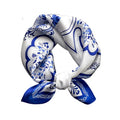 100% Mulberry Silk Neck Scarf for Women Square Neckerchief – 21 inch - color: Cn Blue