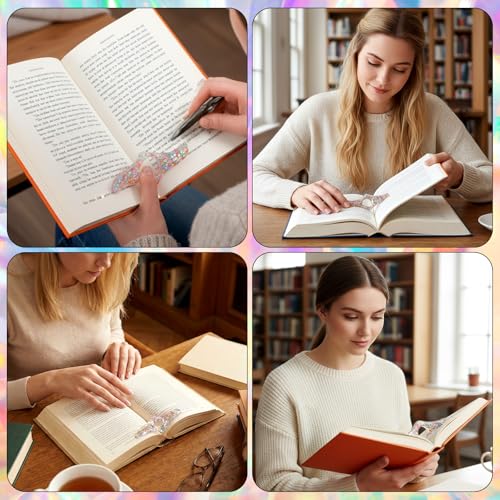 Thumb Book Page Holder, 2 PCS Bookmark Holders Transparent Resin Book Opener Holder Thumb Page Holders Books Reading Accessories for Women Girls Reading-Lovers