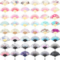 Roowest 48 Pcs Folding Hand Fans Foldable Chinese Japanese Fans for Women