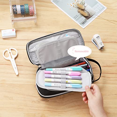 Dugio Large Pencil Case Organizer Big Pencil Pouch for Boys Kids Black - color: B-Black