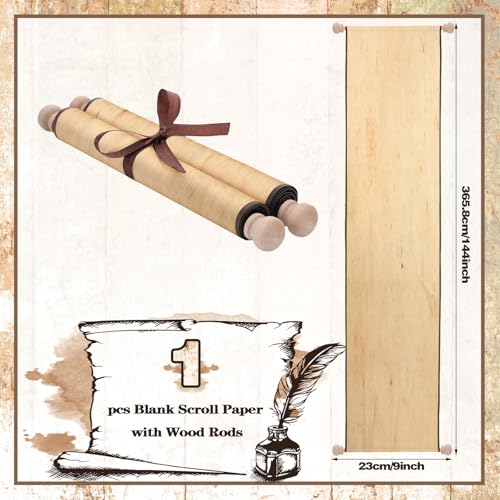 Epakh Blank Scroll Paper 9 x 144 Inches Long Scroll Paper - color: Retro White, size: 9 x 144 Inch