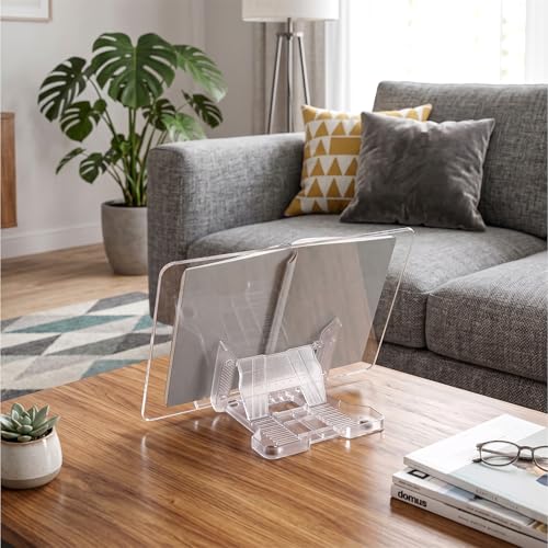 Acrylic Cookbook Holder, 13.3x9.4 Inch Ergonomic Book Display Stand