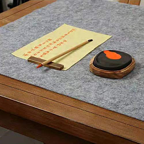 MEGREZ Calligraphy Felt Mat Ink Absorbent Sumi Painting Desk Pad - color: Gray, size: 19.6 x 27.5 inch