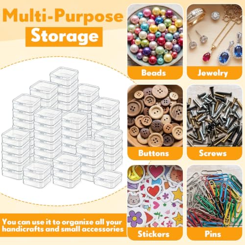 Jetec 6 Pieces Small Clear Plastic Storage Box, 2.1 x 2.1 x 0.8 Inch - size: 2.1 x 2.1 x 0.8 Inch