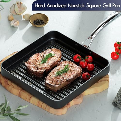 Cooks Standard Hard-Anodized Nonstick 11-inch Square Grill Pan