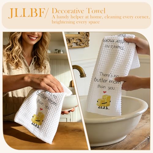 Funny Mom Gifts Kitchen Towels Decorative, Mom Gifts for Mother, Butter Lover Gift for Mother Hand Tea Towels for Bathroom Kitchen Decor, 16x24 Inch - color: Better Mom