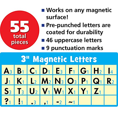 Teacher Created Resources Scribble Bold Block 3" Magnetic Letters, 77292 - size: 3"