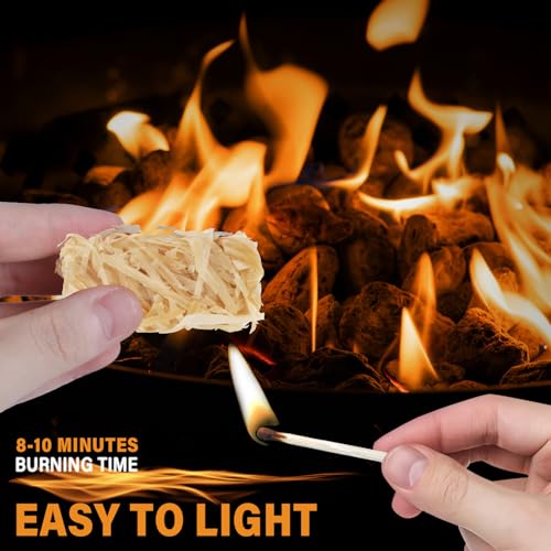 HGD Natural Fire Starters - Waterproof & Odorless Charcoal Starters for Fireplace, Campfire, BBQ, Grill, Fire Pit, Wood & Pellet Stove, Chimney, Pizza Oven & Smoker - Indoor & Outdoor Use - size: 32 pieces