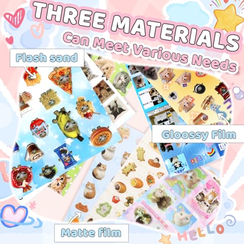 800+ Cat Sticker Book, 30 Sheets Meme Stickers for Scrapbook Journal - color: Ak