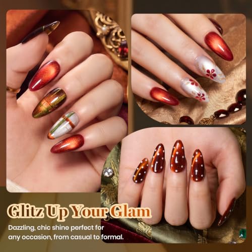 Beetles Fall Cat Eye Gel Polish Set, Vintage Jewel 6 Colors Halloween Gel - color: A - Glass Cat Eye | Vintage Jewel
