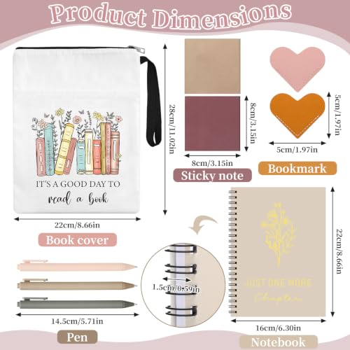 9 Pcs Book Lovers Gift for Women Bookworm Work School Office Gifts,Brown - color: Brown