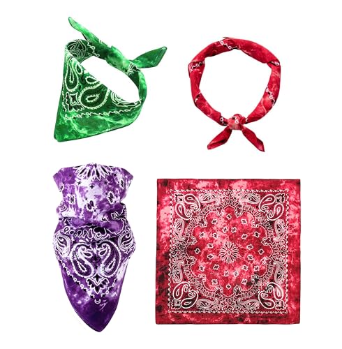 Bycc Bynn Large Soft Cotton Bandanas Pack for Men & Women 22 x 22 inches - color: Tie Dye 2
