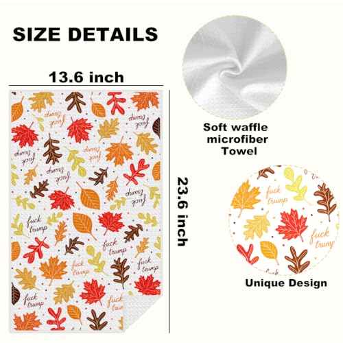 Autumn Maple Leaf Trump Kitchen Towels Funny Gifts for Women Tea Towel - color: Multi 1861