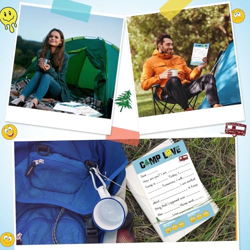 80 Pcs Camp Stationery Paper Envelopes,Boys Fill in the Blank - style: Boys Fill in the Blank