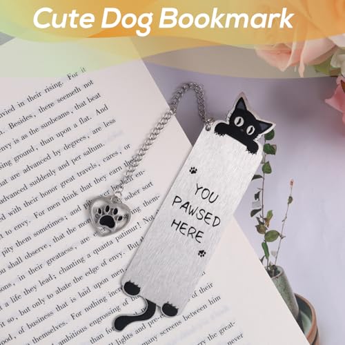 Black Inspirational Funny Cute Cat Bookmark for Reading Women - style: Cat Tail