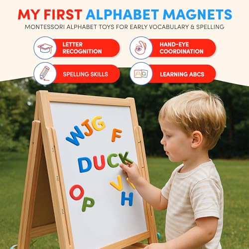 JoyCat Soft Silicone Magnetic Alphabet Letters, 26 Uppercase(Vibrant Color) - color: Vibrant Color