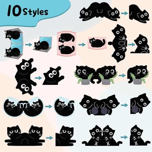 10 Pcs Cute Magnetic Bookmarks for Women, Black Cat Lover Gifts - color: Black Cat