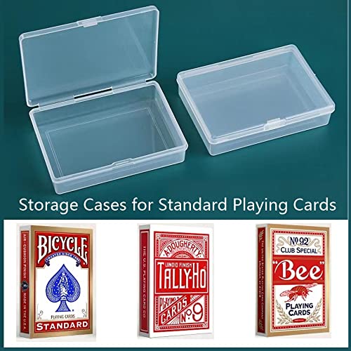 4PCS Playing Card Deck Cases Clear Plastic Gaming Game Card Holder Organizer, Snaps Closed Clear Card Box, Plastic Card Storage Box, Empty Trading Card Storage Box (NO CARDS) - color: transparent case(4Pcs)