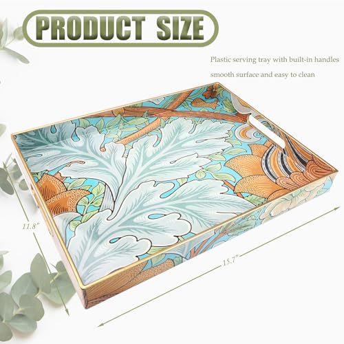 Spsyrine Plastic Serving Tray with Handles for Coffee Table, Sunflower - color: Multi E