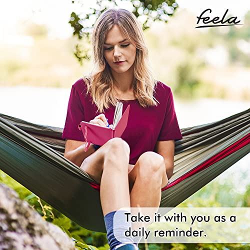 feela Pocket Notebook Journals, Mini Cute Small Hardcover College Ruled Notepad Office School Supplies, with 3 Black Pens, 3.5”x 5.5”, 3 Pack, A6, Solid Colors, Gray, Berry, Emerald - color: Gray, Berry, Emerald