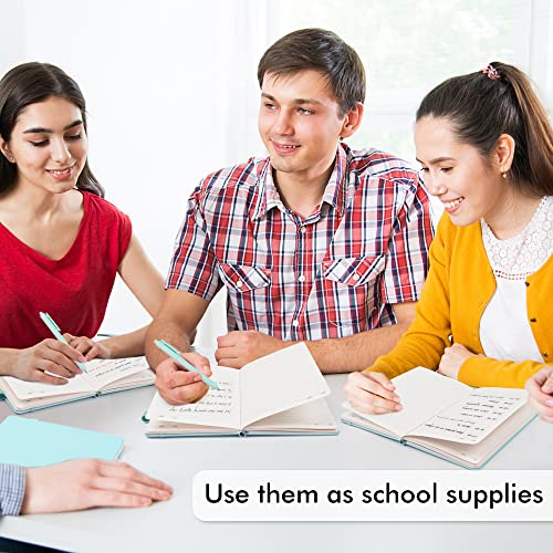 feela 12 Pack Notebooks Journals Bulk, Hardcover Notebook Classic Ruled Lined Journals with Pen Holder for Women Girls School Business Supplies, with 12 Black Pens, 120 GSM, 5.1”x8.3”, A5, Sky Blue - color: 12 Sky Blue