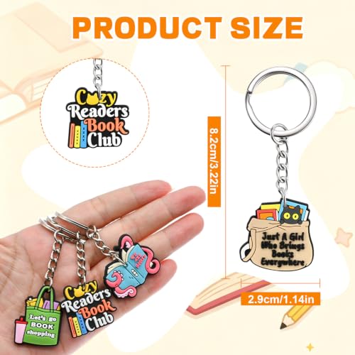 Cute Keychains Bulk, Keychain Charms Key Chain Trinkets Backpack Charms Accessories Keyring for Classroom Prizes - color: Bookish-30p