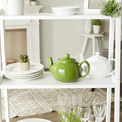 RSVP International Stoneware Teapot Collection, Microwave and Dishwasher Safe, 42 oz, Green - color: Green, size: 42 oz